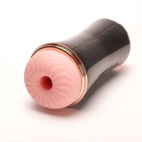 Masturbator Z Wibracją Dwustronny Wagina Anus Cyberskóra Ładowany Usb Czarny