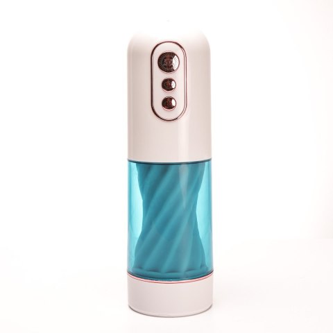 Masturbator Z Wibracją Ssaniem Cyberskóra Ładowany Usb Biały