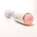 Masturbator Z Wibracją Wagina Cyberskóra Ładowany Usb Biały