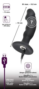 KOREK ANALNY SILIKONOWY 7 FUNKCJI WIBRACJI 14 CM