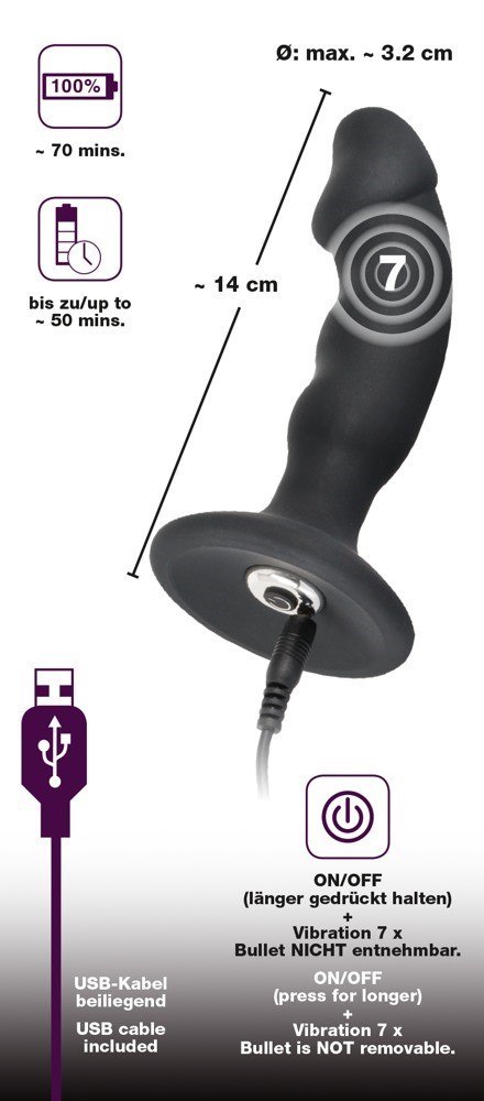 KOREK ANALNY SILIKONOWY 7 FUNKCJI WIBRACJI 14 CM KOREK ANALNY SILIKONOWY 7 FUNKCJI WIBRACJI 14 CM