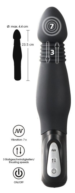 WIBRATOR ANAL SILIKON 7 WIBRACJI PCHNIĘCIE 23,5 CM