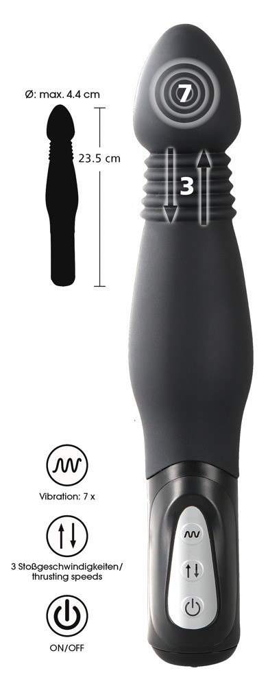 WIBRATOR ANAL SILIKON 7 WIBRACJI PCHNIĘCIE 23,5 CM WIBRATOR ANAL SILIKON 7 WIBRACJI PCHNIĘCIE 23,5 CM