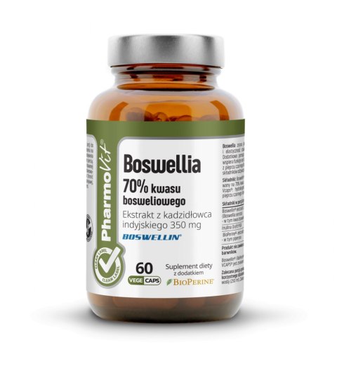 BOSWELLIA 70% KWASU BOSWELIOWEGO EKSTRAKT Z KADZIDŁOWCA INDYJSKIEGO 350 MG- 60 KAPSUŁEK VCAPS® PHARMOVIT BOSWELLIA 70% KWASU BOSWELIOWEGO EKSTRAKT Z KADZIDŁOWCA INDYJSKIEGO 350 MG- 60 KAPSUŁEK VCAPS® PHARMOVIT