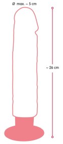 WIBRATOR NATURAL PENIS DILDO PRZYSSAWKA DUŻY 26CM