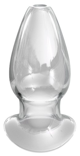KOREK ANAL SEX MEGA GAPER + STOPER 12,2 CM SZKLANY