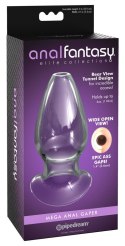 KOREK ANAL SEX MEGA GAPER + STOPER 12,2 CM SZKLANY