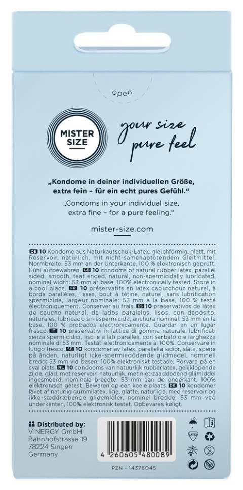 PREZERWATYWY ULTRACIENKIE 53MM 10 SZT. MISTER SIZE