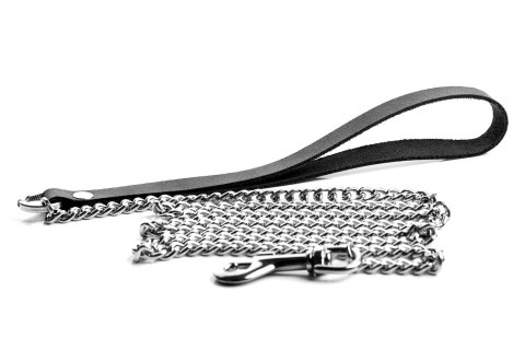 SMYCZ SKÓRZANA RĄCZKA ŁAŃCUSZEK DO OBROŻY 115 CM