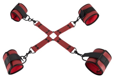 MATERIAŁOWE SOLIDNE KAJDANKI KRZYŻAK SEX BDSM