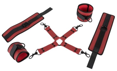 MATERIAŁOWE SOLIDNE KAJDANKI KRZYŻAK SEX BDSM