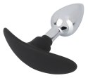 KOREK ANAL SEX METALOWY SILIKONOWA KOŃCÓWKA 8,9 CM