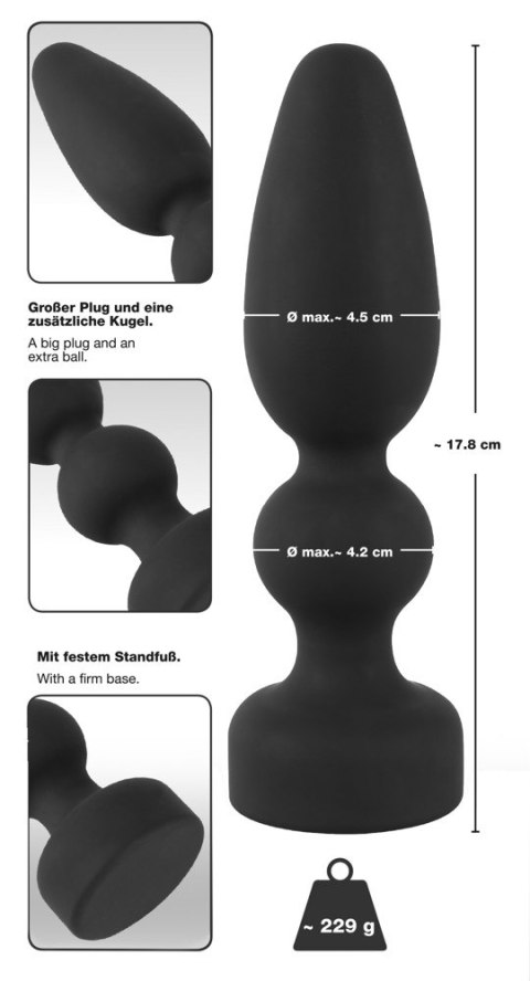 KOREK ANALNY 17,8 CM BLACK VELVETS SILIKONOWY