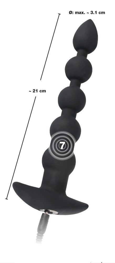 KORALIKI ANAL Z WIBRACJAMI 7 FUNKCJI 21 CM USB