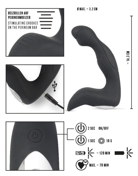 MASAŻER PROSTATY REBEL 14,3 CM WIBRATOR STYMULATOR MASAŻER PROSTATY REBEL 14,3 CM WIBRATOR STYMULATOR