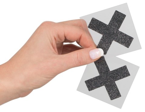 NASUTNIKI CZARNE "X" OZDOBA NA SUTKI NAKLEJKI