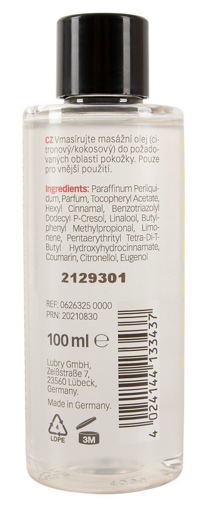 OLEJEK DO MASAŻU O ZAPACHU CYTRYNOWO-KOKOSOWYM 100ML JUST PLAY