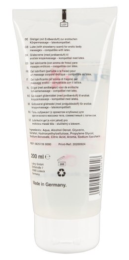 ŻEL LUBRYKANT MASAŻ TRUSKAWKOWY JUST PLAY 200 ML