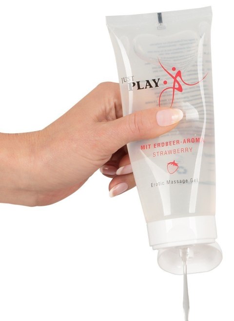 ŻEL LUBRYKANT MASAŻ TRUSKAWKOWY JUST PLAY 200 ML