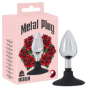 KOREK ANAL SEX METALOWY SILIKONOWA KOŃCÓWKA 10,2CM