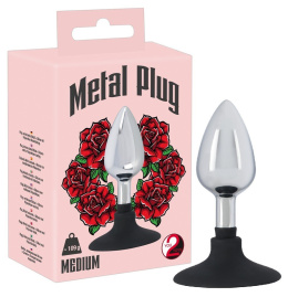 KOREK ANAL SEX METALOWY SILIKONOWA KOŃCÓWKA 10,2CM