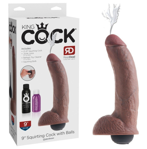 SEX PENIS DŁUGIE DILDO CUMSHOT 23CM DO NAPEŁNIENIA
