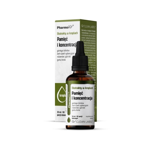 PHARMOVIT KROPLE EKSTRAKT PAMIĘĆ KONCENTRACJA 30ML PHARMOVIT KROPLE EKSTRAKT PAMIĘĆ KONCENTRACJA 30ML