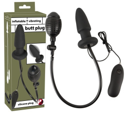 KOREK ANALNY SILIKONOWY POMPOWANY WIBRACJE 12,2 CM