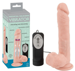 WIBRATOR MOCNY CICHY GRUBY 8 TRYBÓW PCHNIĘCIE 21CM