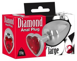 KOREK ANAL SEX CZERWONY KRYSZTAŁ 9,4 CM ALUMINIOWY