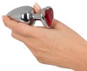 KOREK ANAL SEX CZERWONY KRYSZTAŁ 9,4 CM ALUMINIOWY