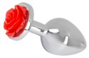 KOREK ANAL SEX CZERWONA RÓŻA 9 CM ALUMINIOWY
