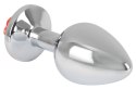 KOREK ANAL SEX CZERWONA RÓŻA 9 CM ALUMINIOWY