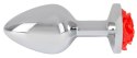KOREK ANAL SEX CZERWONA RÓŻA 9 CM ALUMINIOWY