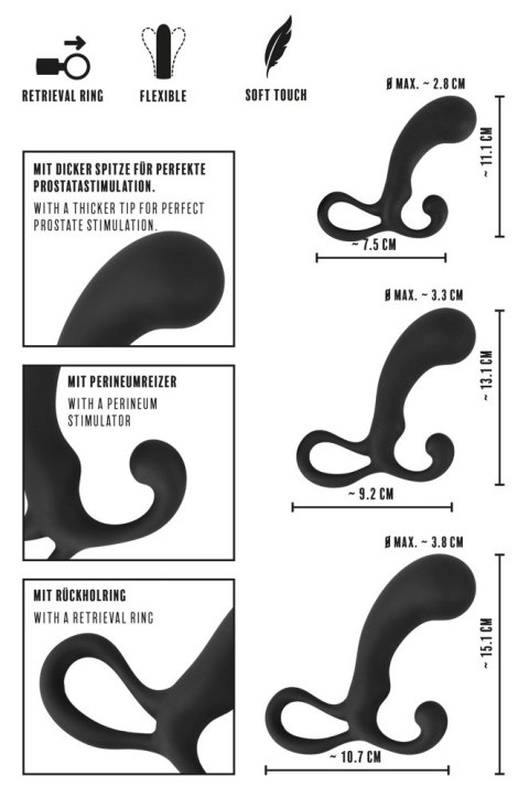 ZESTAW MASAŻER PROSTATY 3 SZT REBEL RÓŻNE ROZMIARY ZESTAW MASAŻER PROSTATY 3 SZT REBEL RÓŻNE ROZMIARY