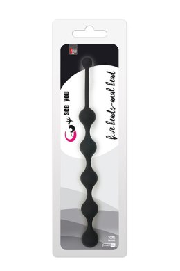 PLUG/KULKI-SEE YOU FIVE BEADS ANAL BLACK