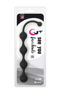PLUG KORALIKI KULKI ANALNE KOREK ANALNY STYMULUJE PLUG/KULKI-SEE YOU FOUR BEADS ANAL BLACK
