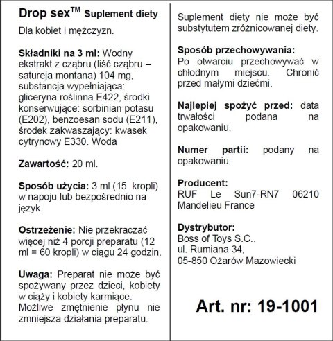 SUPL.DIETY-DROP SEX 20 ML SUPL.DIETY-DROP SEX 20 ML