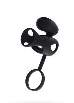 Pierścień-Black&Red Vibrating sleeve with bullet