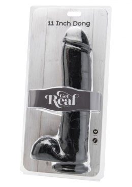 DILDO-COCK 11 INCH W/ BALLS BLACK