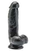 DILDO-COCK 6 INCH W/ BALLS BLACK