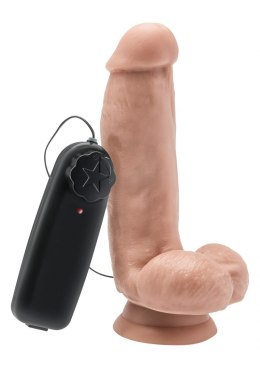 DILDO-COCK 6 INCH W/ BALLS FLESH VIBR.
