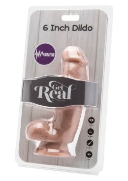 DILDO-COCK 6 INCH W/ BALLS FLESH VIBR.