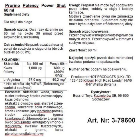 SUPL.DIETY -PRORINO POTENCY POWER SHOT 60 ML SUPL.DIETY -PRORINO POTENCY POWER SHOT 60 ML