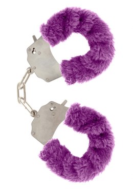 KAJDANKI EROTYCZNE METALOWE KLUCZYK FUTERKO BDSM KAJDANKI-FURRY FUN CUFFS PURPLE PLUSH