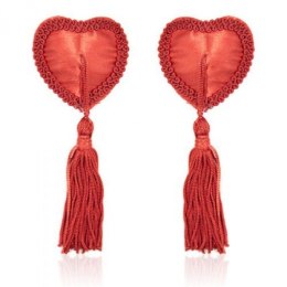 BIELIZNA-HEART NIPPLES TASSELS RED