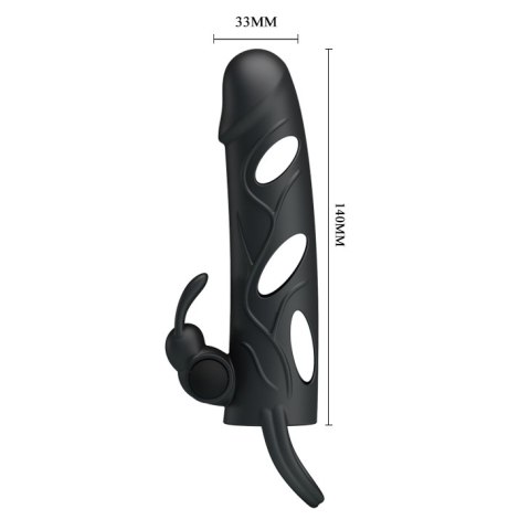 PRZEDŁUŻKA NA PENISA DUŻA GRUBA NAKŁADKA POSZERZA PRETTY LOVE - PENIS SLEEVE WITH BALL STRAP VIBRATION BLACK PRZEDŁUŻKA NA PENISA DUŻA GRUBA NAKŁADKA POSZERZA PRETTY LOVE - PENIS SLEEVE WITH BALL STRAP VIBRATION BLACK