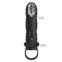 PRZEDŁUŻKA NA PENISA DUŻA GRUBA NAKŁADKA POSZERZA PRETTY LOVE - PENIS SLEEVE WITH BALL STRAP VIBRATION BLACK