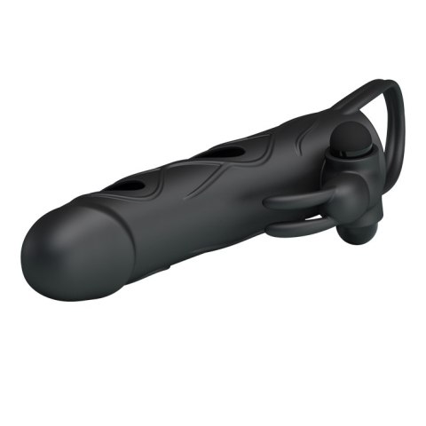 PRZEDŁUŻKA NA PENISA DUŻA GRUBA NAKŁADKA POSZERZA PRETTY LOVE - PENIS SLEEVE WITH BALL STRAP VIBRATION BLACK PRZEDŁUŻKA NA PENISA DUŻA GRUBA NAKŁADKA POSZERZA PRETTY LOVE - PENIS SLEEVE WITH BALL STRAP VIBRATION BLACK