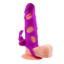 PRZEDŁUŻKA NA PENISA DUŻA GRUBA NAKŁADKA POSZERZA PRETTY LOVE - PENIS SLEEVE WITH BALL STRAP VIBRATION PURPLE